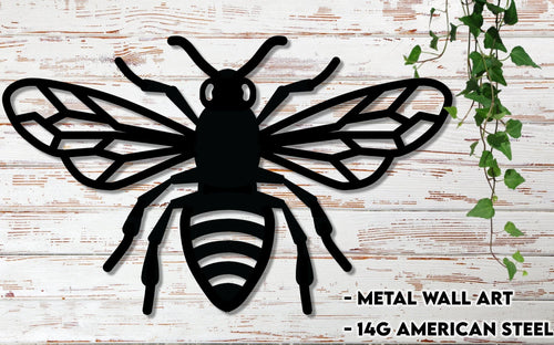 Metal Bee Indoor Outdoor Cut Metal Sign Wall Metal Art - 8 inches - metal sign