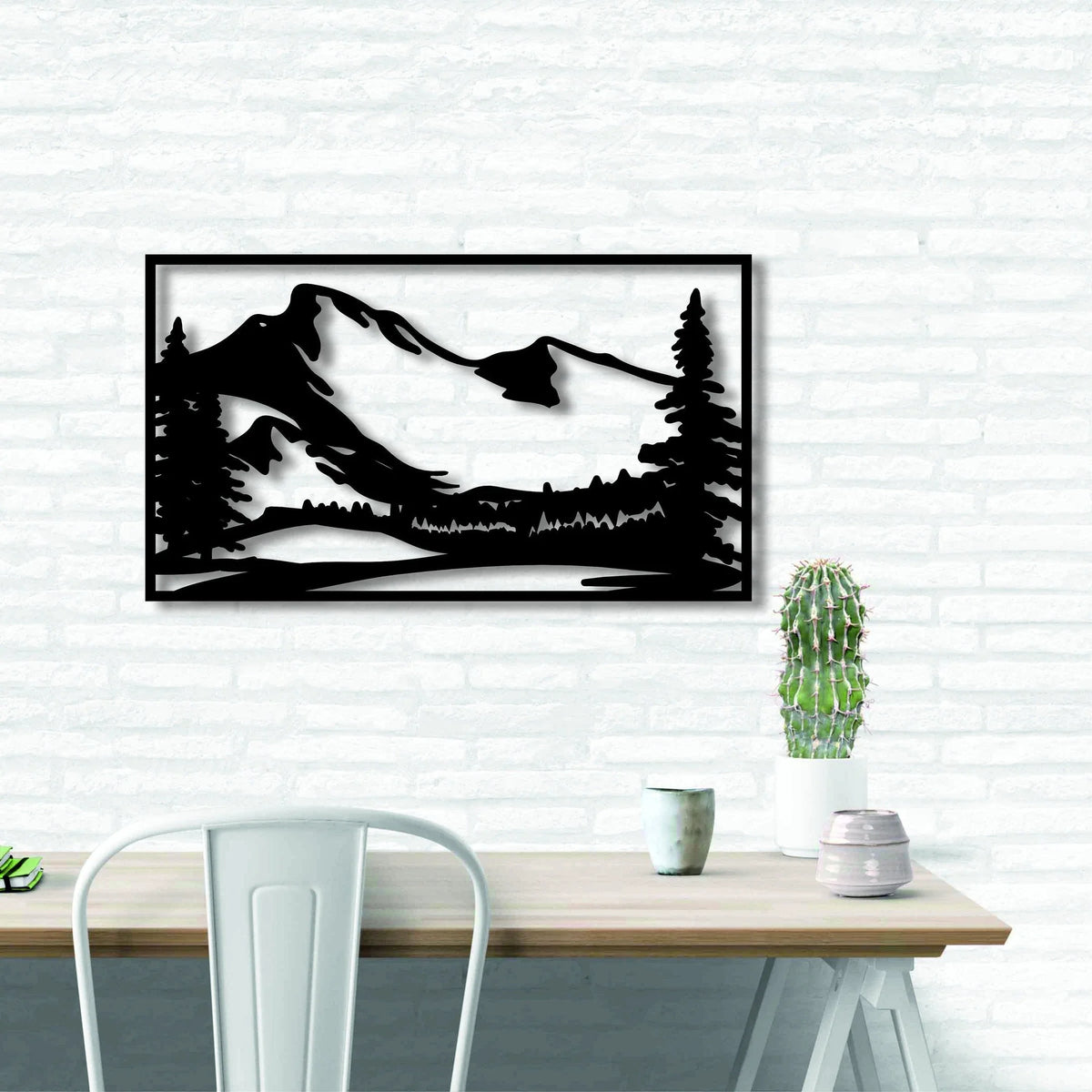 Mountains Metal Wall Decor Wall Hanging Large Metal Wall Sign Office Minimalist Housewarming Gift - 8 inches - metal sign
