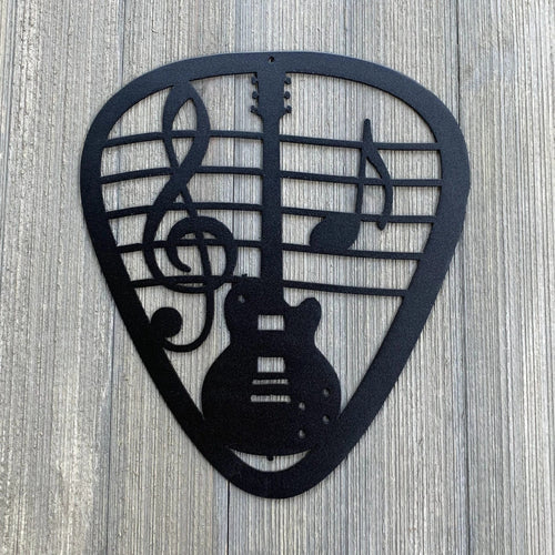 Guitar Pick Metal Sign Cutout Cut Metal Sign Wall Metal Art - 8 inches - metal sign