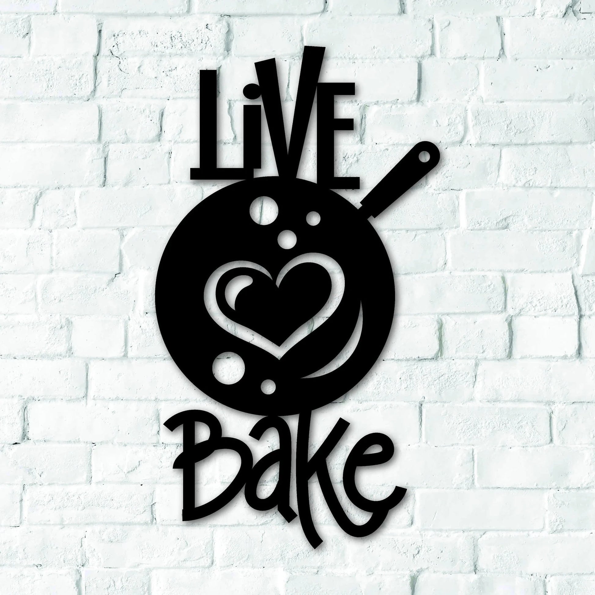 Live Love Bake Kitchen Wall Decor Kitchen Metal Sign - 8 inches - metal sign