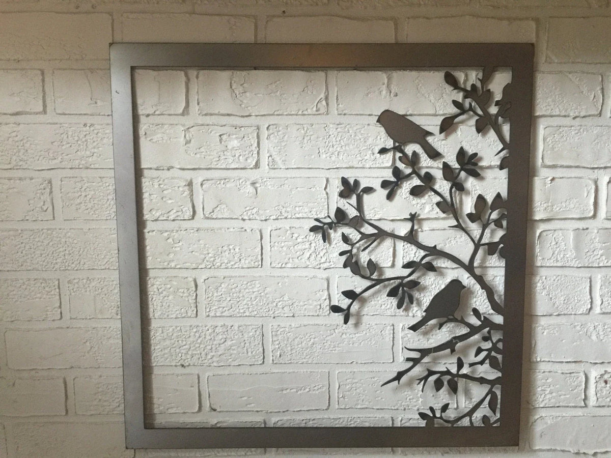 Metal Bird And Tree Wall Hang Cut Metal Sign Wall Metal Art - 8 inches - metal sign