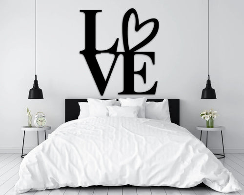 printed Metal Decor Love Metal Sign Love Sign Valentines Day Sign For Family Love Sign Metal - 8 inches - metal sign