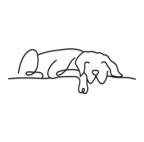 Metal Dog Sleeping Dog Metal Sign Dog Lover - 8 inches - metal sign