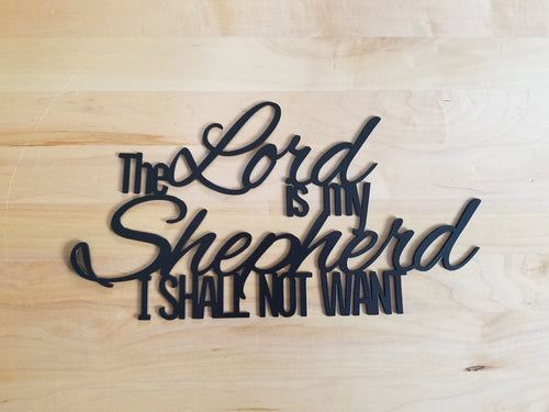 The Lord Is My Shepherd Sign Metal Word Art Metal Sign Psalm 23 1 The Lord Is My Shepherd I Shall Not Want Metal Scripture Wall Art - 8 inches - metal sign