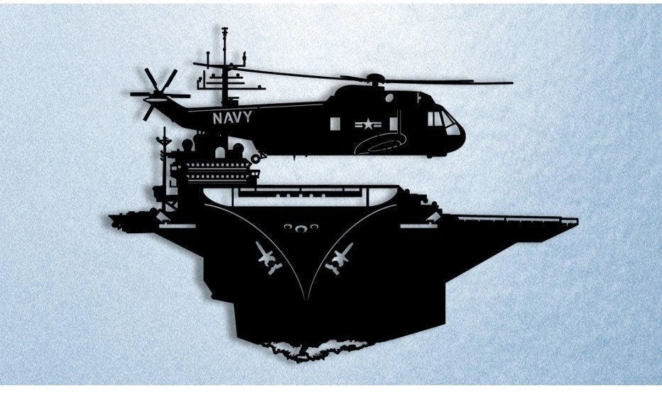 Sh3 Sea King Circling Carrier Metal Sign Cut Metal Sign Wall Decor - 8 inches - metal sign
