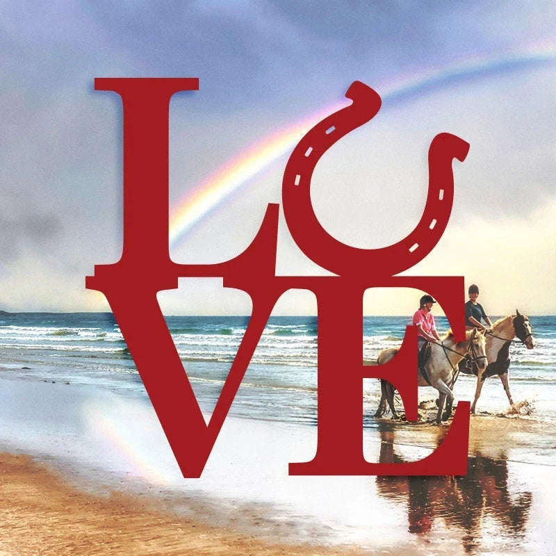 Love Letters Horse Sign Metal Decor - 8 inches - metal sign