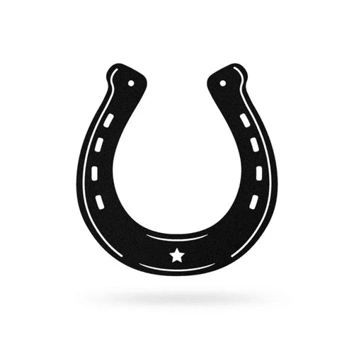 Good Luck Horseshoe Cut Metal Sign Metal House Sign - 8 inches - metal sign
