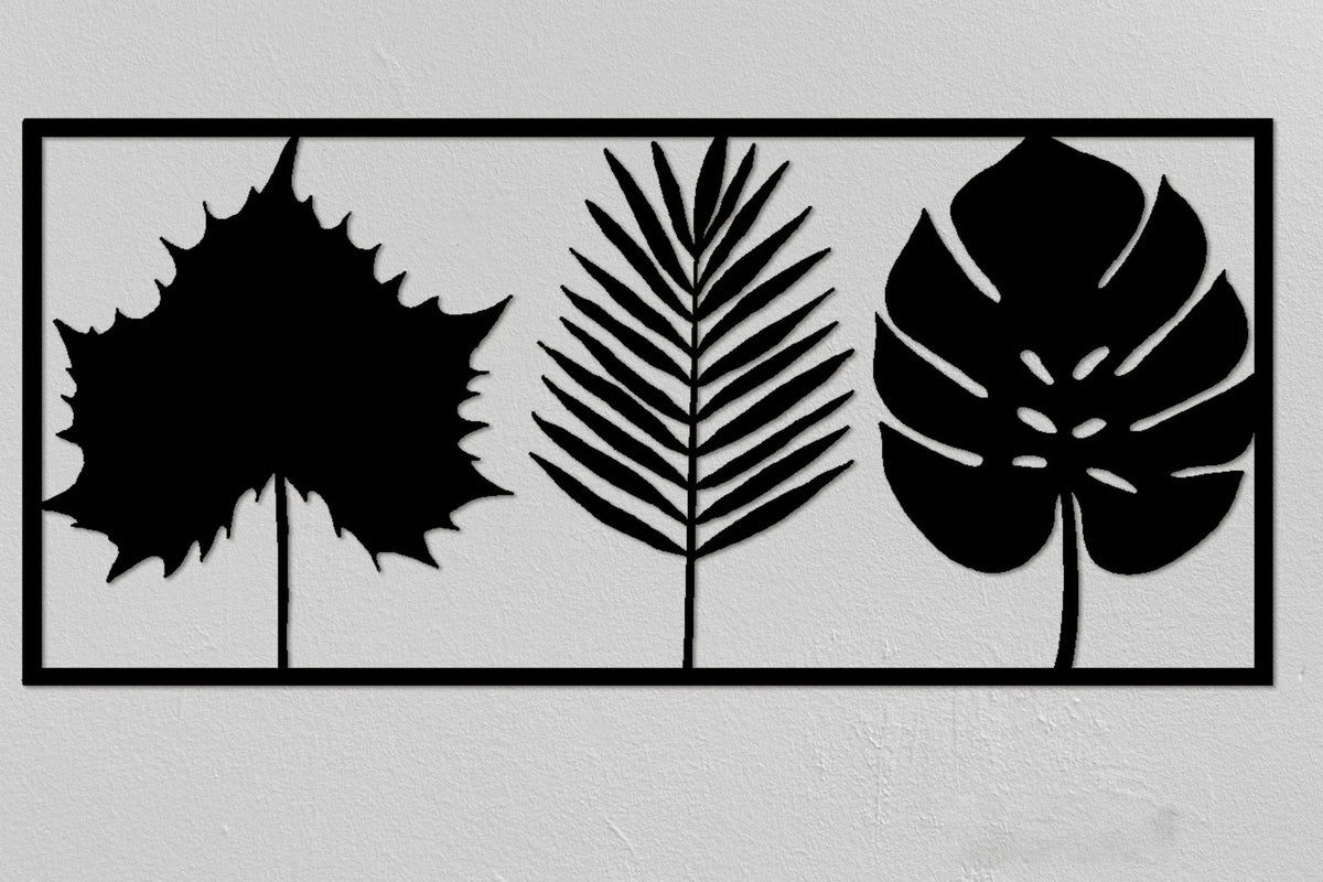 Tree Leafs Design 2 Pieces Christmas Giftsmodern Rustic Wall Decor Living Room Special Design New Home Gifts - 8 inches - metal sign