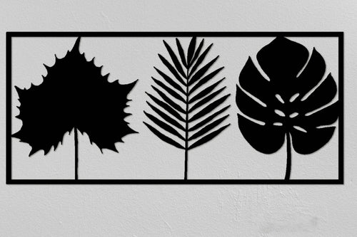 Tree Leafs Design 2 Pieces Christmas Giftsmodern Rustic Wall Decor Living Room Special Design New Home Gifts - 8 inches - metal sign