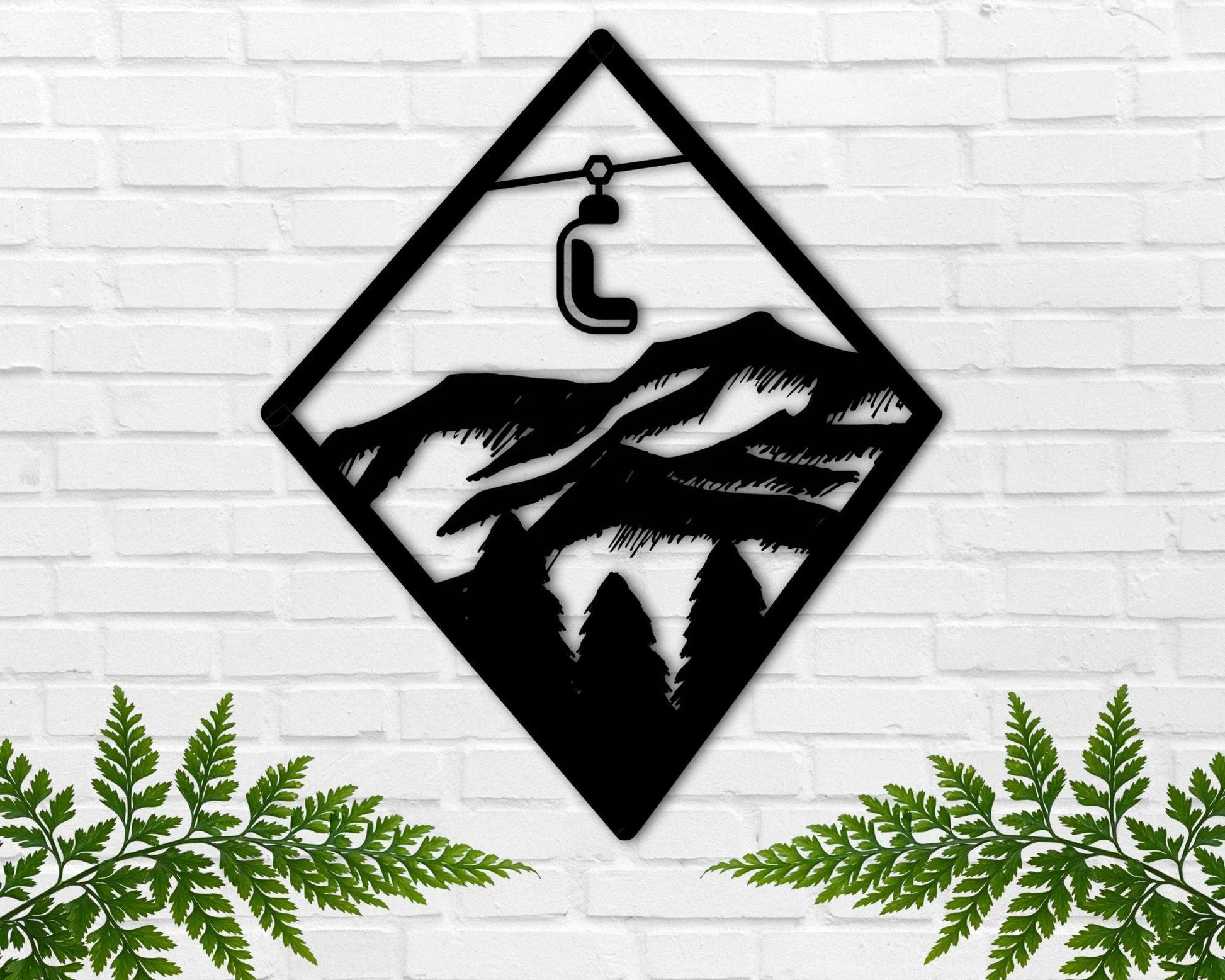 Snowboarding Metal Art Skiing Metal Sign Ski Lift Snowboarding Wall Decor Gift For Snowboarder Gift For Skiier Winter Decor - 8 inches - metal sign