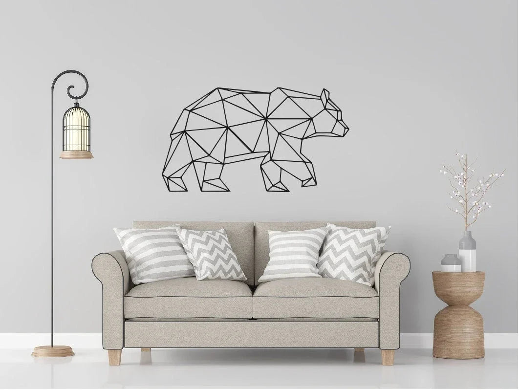 Bear Geometric Bear Wall Decor Metal Wall Decor 002 - 8 inches - metal sign