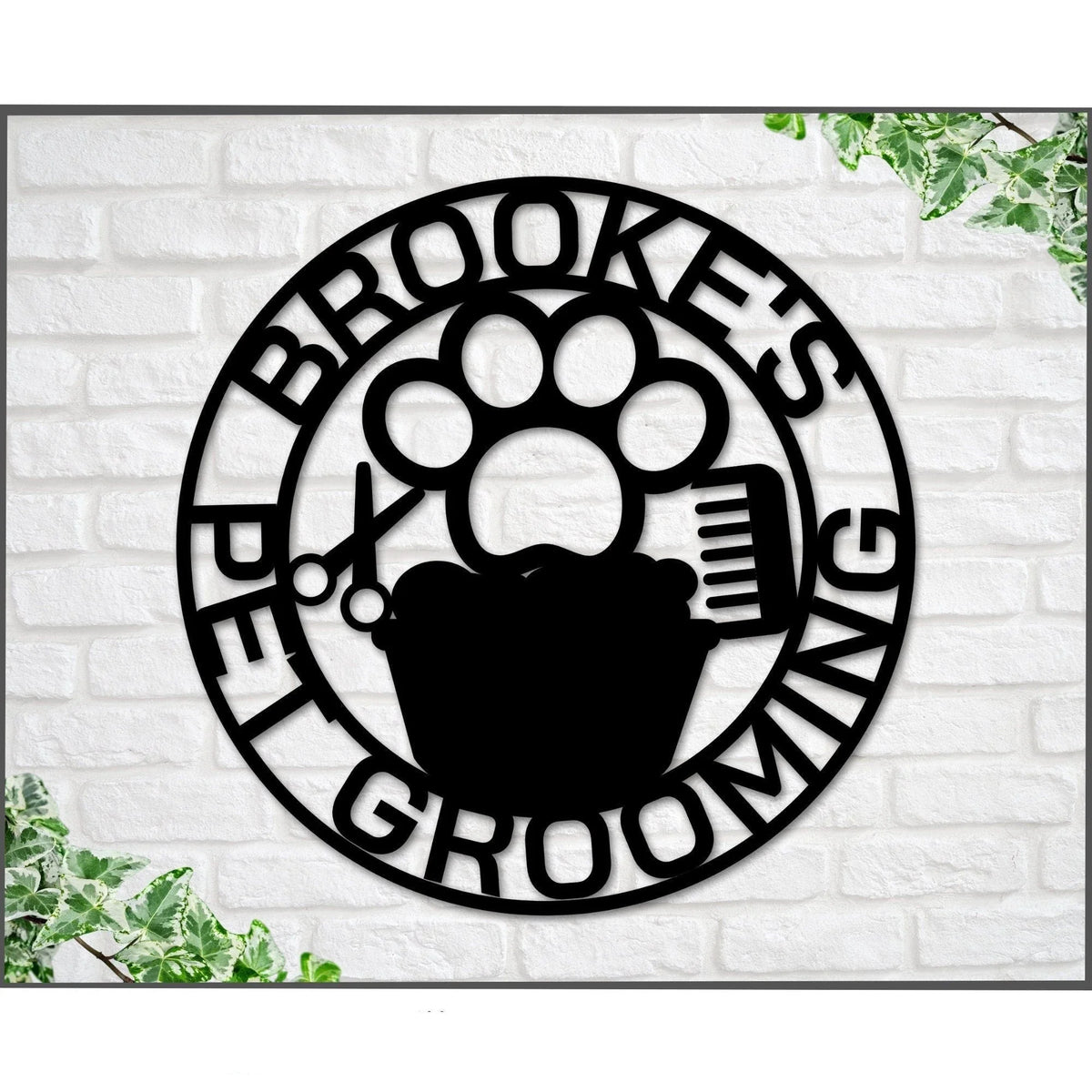 Pet Grooming Sign Pet Groomer Sign Dog Grooming Sign Grooming Business Sign Dog Grooming Service Pet Salon Gift For Pet Owner Business - 8 inches - metal sign