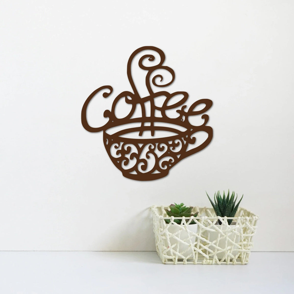 Coffee Cup Sign Metal Coffee Sign Gifts For Coffee Lovers Coffee Basket Kitchen Decor Office Coffee Sign Barista Decor - 8 inches - metal sign