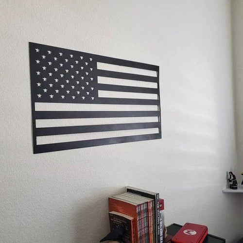 Fathers Day Gift United States Metal Art Metal Flag Veterans Day Gift American Flag Gift For Him Military Gift Pat - 8 inches - metal sign