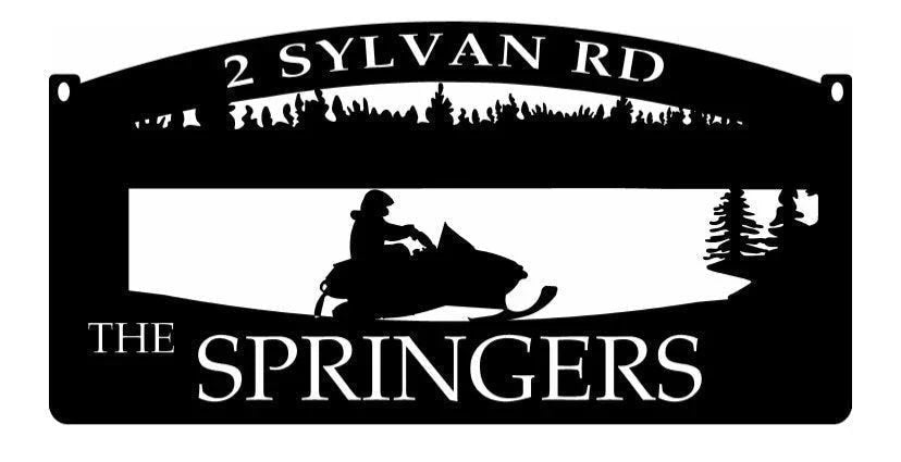 Metal Snowmobile Sign Metal House Sign - 8 inches - metal sign