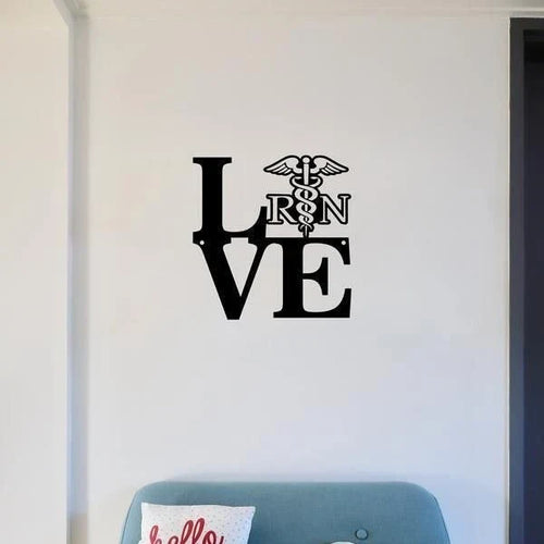Nurse Love Cut Metal Sign Metal House Sign - 8 inches - metal sign