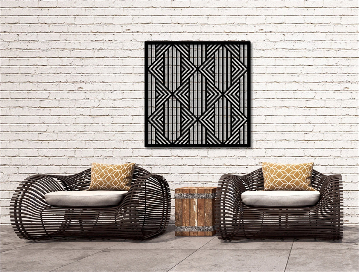 Metal Minimilist Decorative Panel Fence Privacy Screen Steel Panel Outdoor Or Indoor Dp14 - 8 inches - metal sign