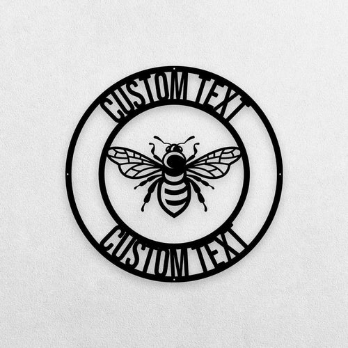 Bee Metal Sign Honey Bee Family Name Established Sign Bee Welcome Metal Sign Bee Keeper Bee Lovers Honey Bee Metal Art - 8 inches - metal sign