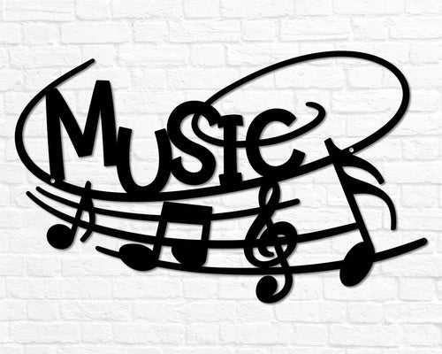 Metal Music Metal Music Gift For Teacher Metal Music Sign Music Teacher Gift Band Gift Music Wall Decor Music Room Decor Music Love - 8 inches - metal sign
