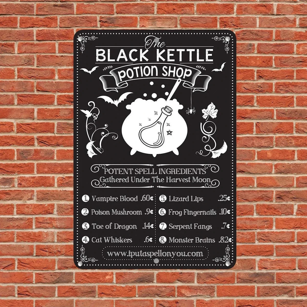 Black Kettle Potion Shop Witch Metal Sign Wall Metal Sign - 8 inches - metal sign