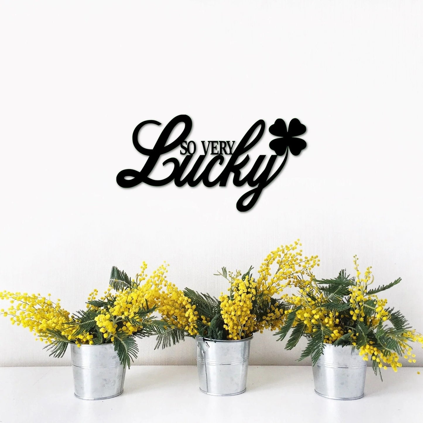 So Very Lucky Sign Metal Wall Decor Shamrock Lucky Word Art Metal Wall Words St. Patrick's Day Irish - metal sign