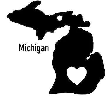 Michigan State Ornament Cut Metal Sign Wall Decor Metal Sign Metal Art - 8 inches - metal sign