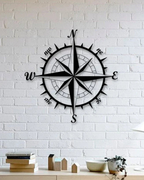 Nautical Compass Metal Compass North Arrow Metal Art Housewarming Gifts Christmas Gifts Gifts For Him Kompass Wall Art - 8 inches - metal sign