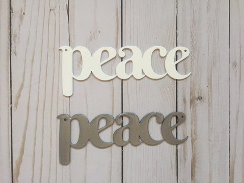 Peace Metal Sign Set Of 5 Metal Christmas Ornaments Metal Art Metal Words - 8 inches - metal sign