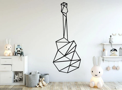 Geometric Guitar Metal Bird Guitar Geometric Metal Wall Decor - 8 inches - metal sign