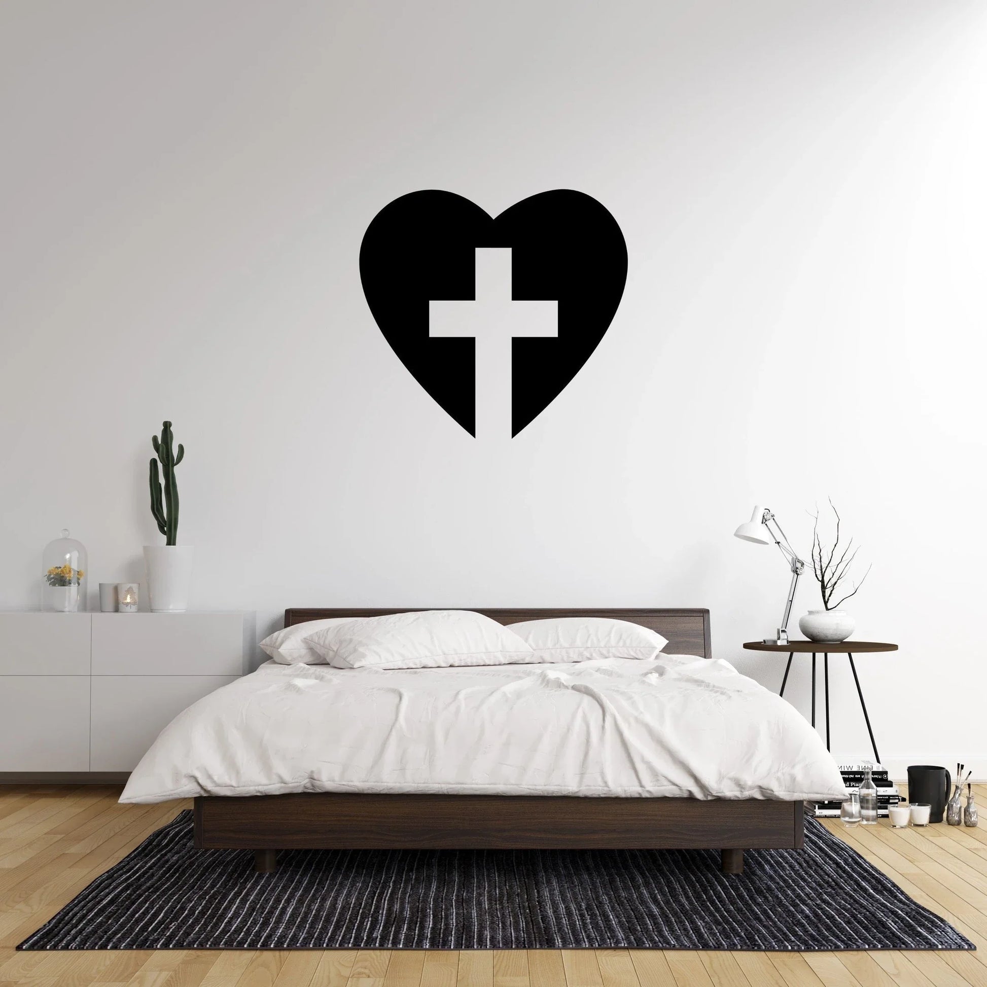 Faith Heart Metal Heart With Cross Sign Symbolizing Love And Faith Entryway Decor Bathroom Wall Decor Living Room Decor Mothers Day - 8 inches - metal sign