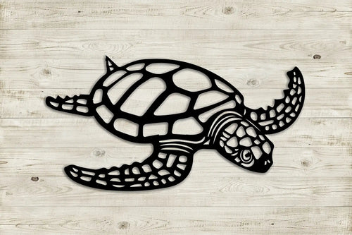 Metal Sea Turtle Ocean Decor Beach Decor Art Metal Wall Decor Metal Turtle Metal Sea Life Under The Seaturtle Decor - 8 inches - metal sign