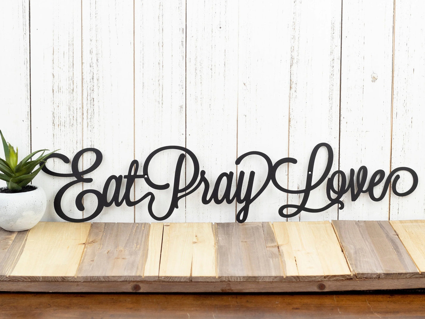 Eat Pray Love Metal Sign Kitchen Decor Family Sign Wall Hanging Metal Wall Decor Sign Wall Art - 8 inches - metal sign