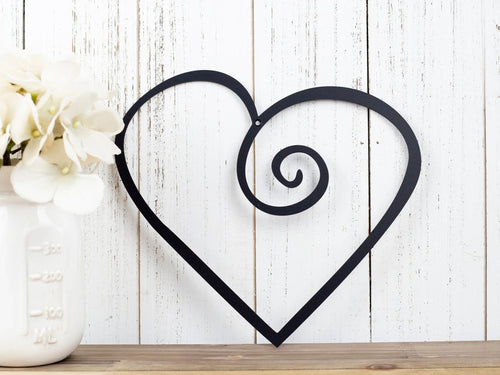 Heart Valentines Metal Sign Metal Wall Decor Wall Hanging Love Wall Decor Sign Heart Steel Sign - 8 inches - metal sign