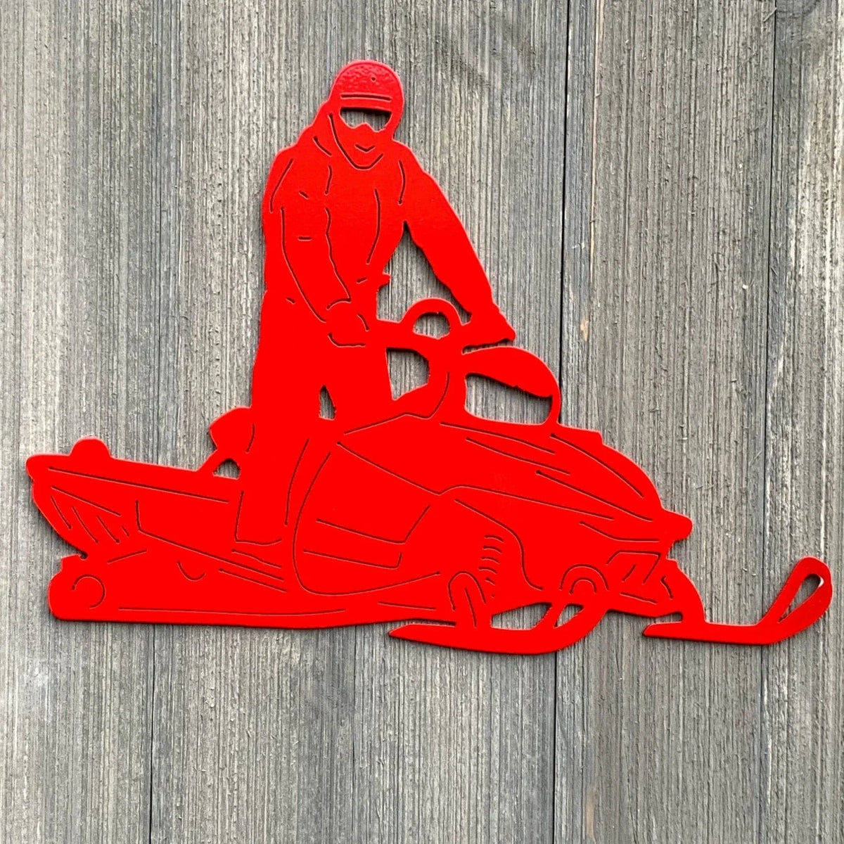 Polaris Snowmobile With Rider Metal Sign Cutout Cut Metal Sign Wall Metal Art - 8 inches - metal sign