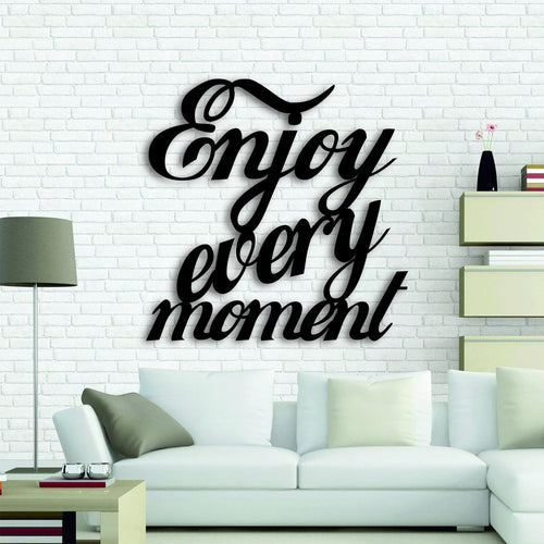 Enjoy Every Moment Motivational Wall Decor Kitchen Wall Signs Metal Letters Metal Wall Decor Hanging Housewarming Gift - 8 inches - metal sign