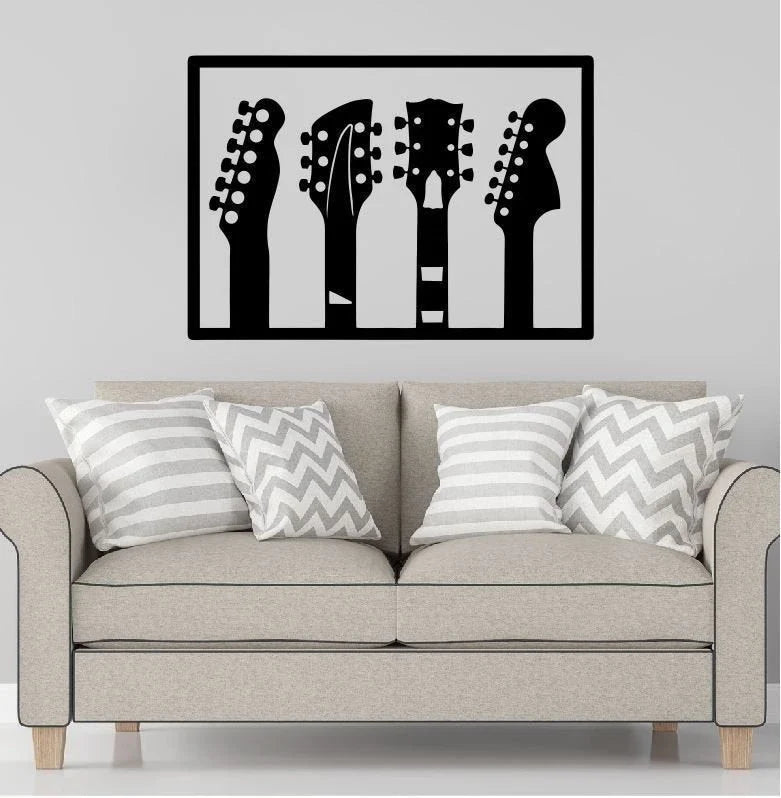 Guitar Metal Guitar Music Guitar Metal Wall Decor - 8 inches - metal sign