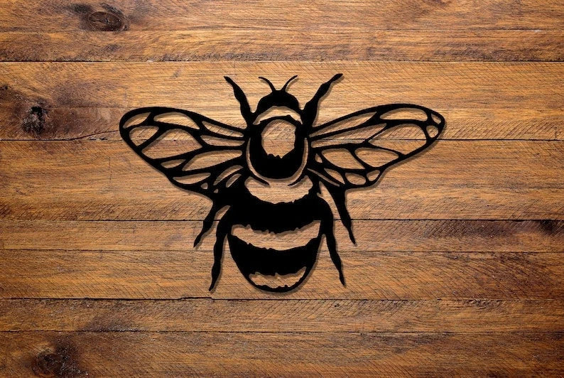 Bumble Bee Wall Decor Front Porch Sign Wall Hanging - 8 inches - metal sign