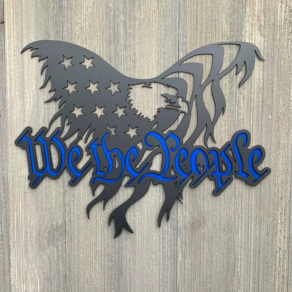 We The People Eagle Metal Sign Cutout Cut Metal Sign Wall Metal Art - 8 inches - metal sign
