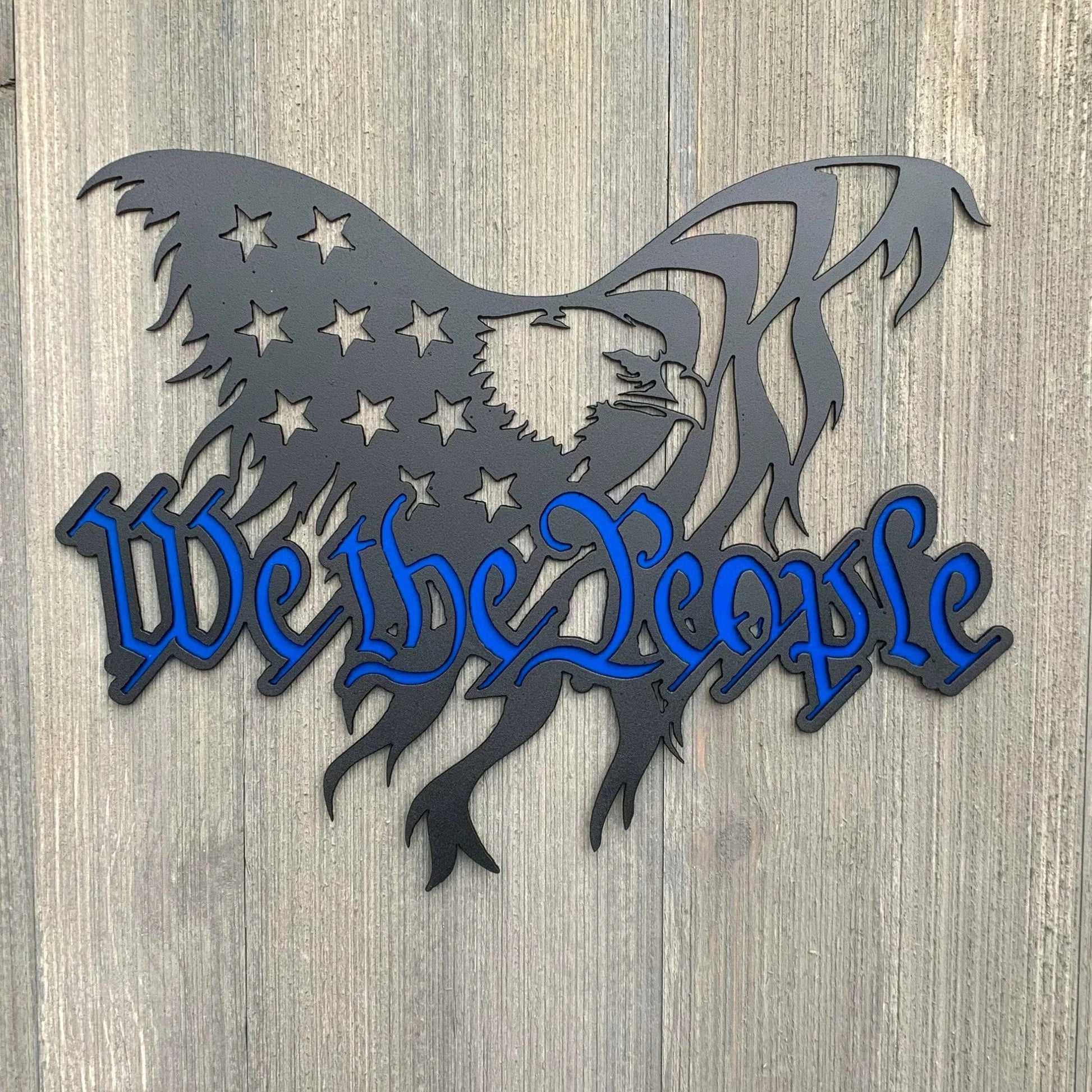 We The People Eagle Metal Sign Cutout Cut Metal Sign Wall Metal Art - 8 inches - metal sign
