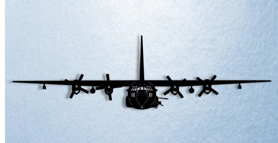 Ac130w Spectre Gunship Aircraft Metal Sign Cut Metal Sign Wall Decor - 8 inches - metal sign