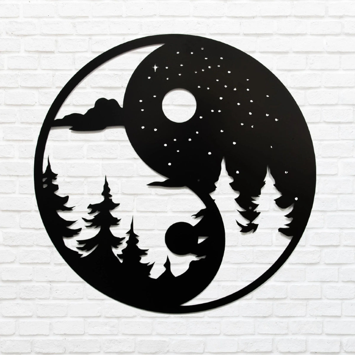 Yin Yang Metal Wall Decor Yin Yang Cut Metal Sign - 8 inches - metal sign