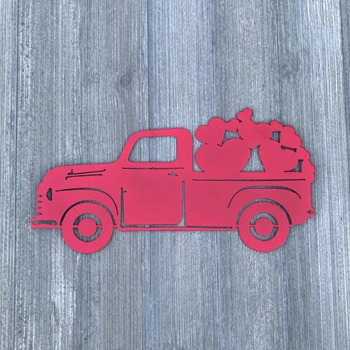 Valentines Day Truck Metal Sign Cutout Cut Metal Sign Wall Metal Art - 8 inches - metal sign