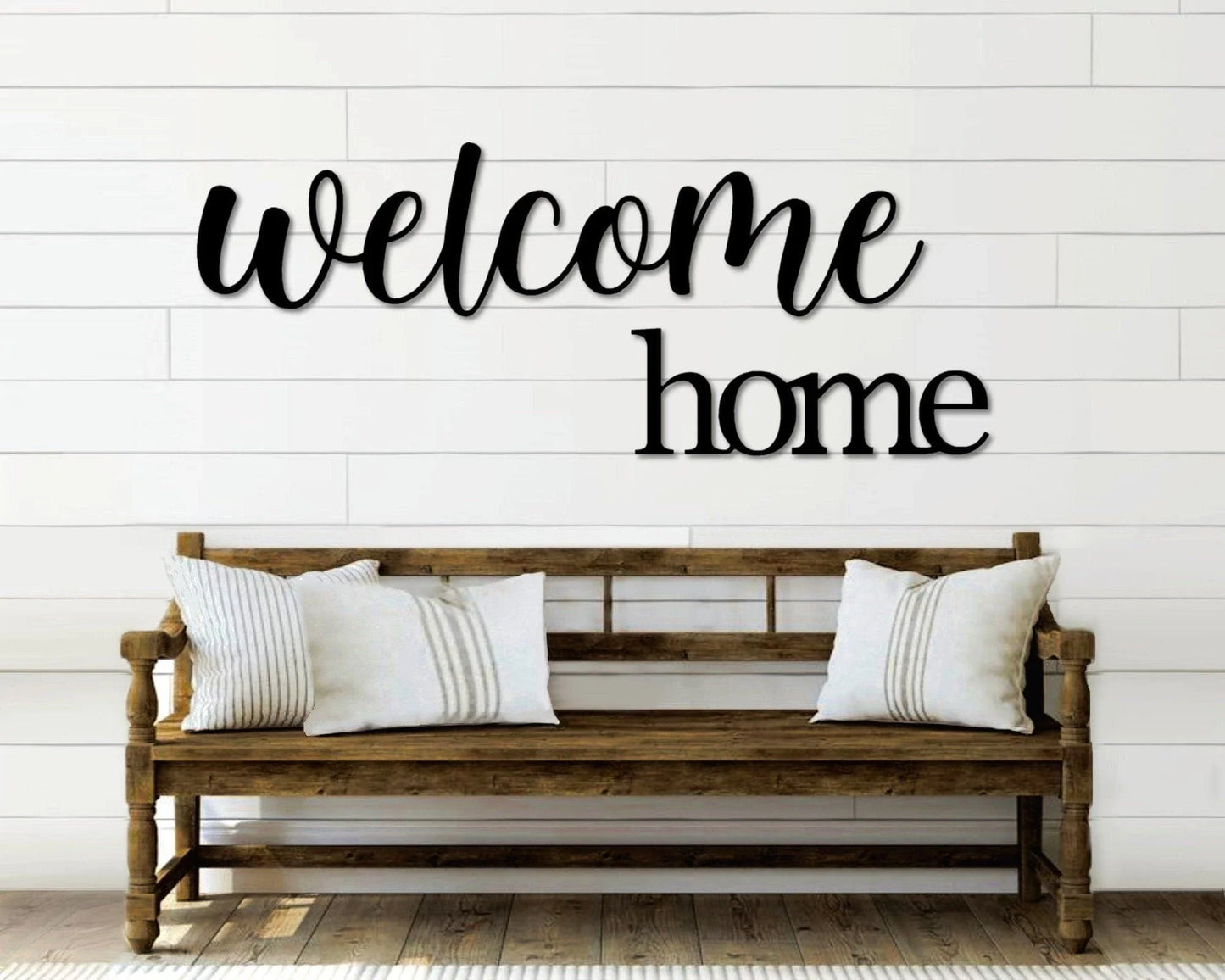 Welcome Home Metal Word Art Kembara & Roman Script Word Art Indoor Outdoor Welcome Home Metal Sign Welcome Word Art - 8 inches - metal sign