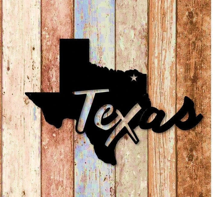 Texas Put A Star Where You Live Metal Sign Cut Metal Sign Wall Decor - 8 inches - metal sign