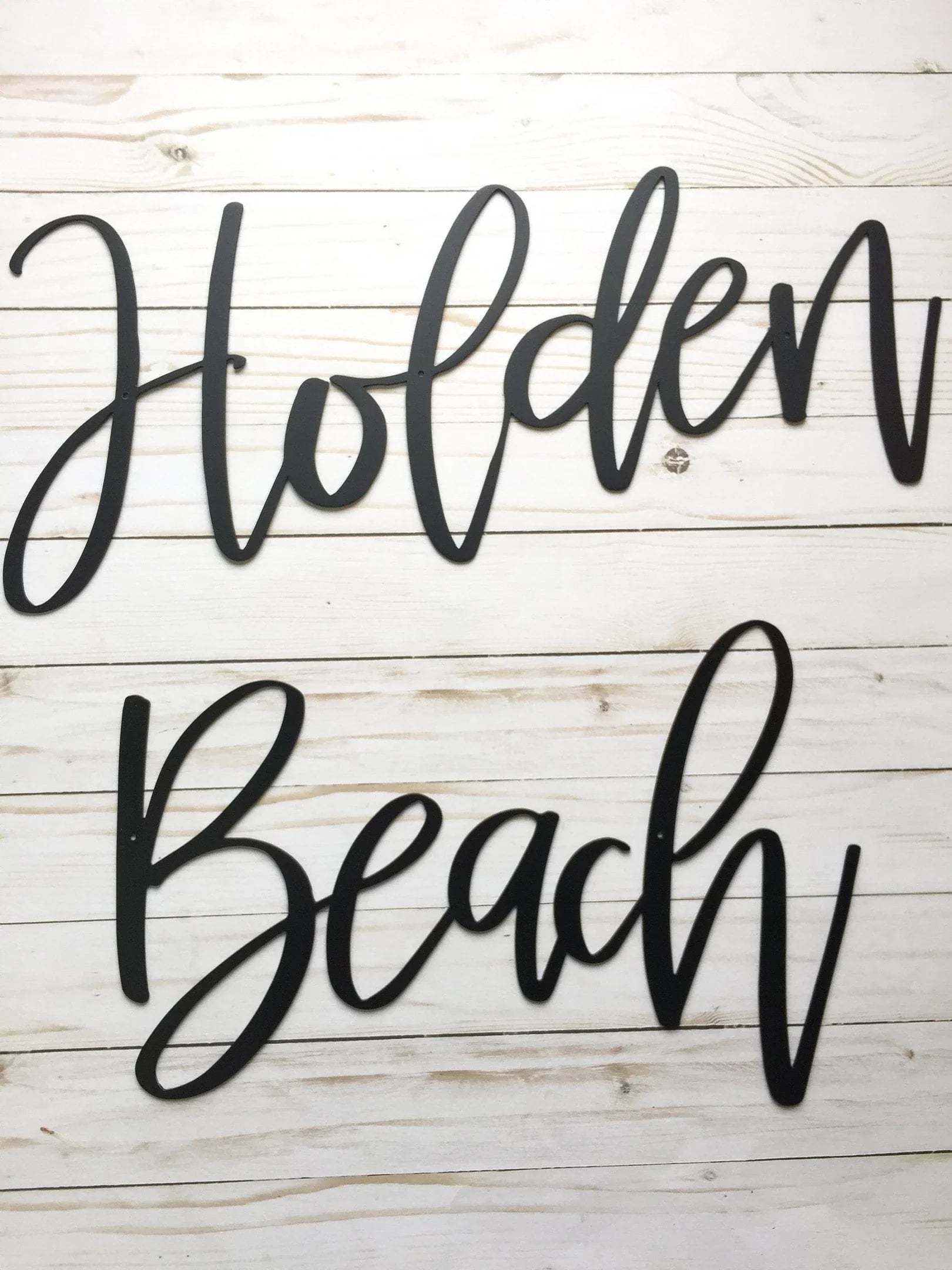 Holden Beach Metal Sign Beach House Decor Beach House Gift Metal Words Holden Beach Sign - 8 inches - metal sign