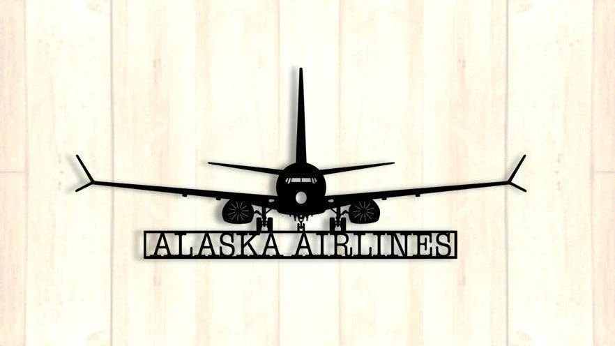 737ng Alaska Airlines Aircraft Metal Sign Cut Metal Sign Wall Decor - 8 inches - metal sign