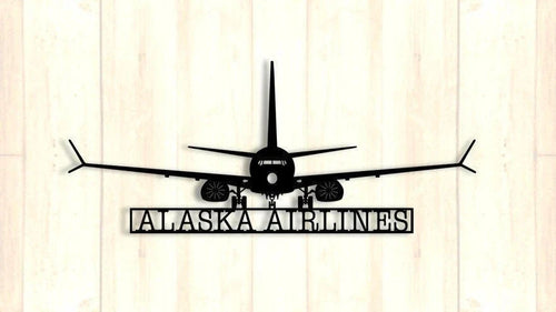 737ng Alaska Airlines Aircraft Metal Sign Cut Metal Sign Wall Decor - 8 inches - metal sign