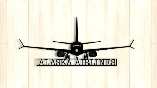 737ng Alaska Airlines Aircraft Metal Sign Cut Metal Sign Wall Decor - 8 inches - metal sign