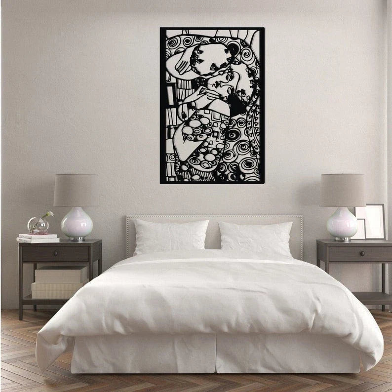 Klimt Kiss gustav Klimt Metal Wall Decor The Kiss Weltkarte Housewarming Gift World Map Carte Du Monde - 8 inches - metal sign