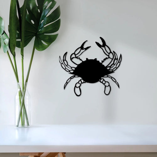 Crab Metal Wall Decor Crab Sign Ocean Decor Kids Room Decor Beach House Tropical Decor Pool Art Metal Sign Crab Sign - 8 inches - metal sign